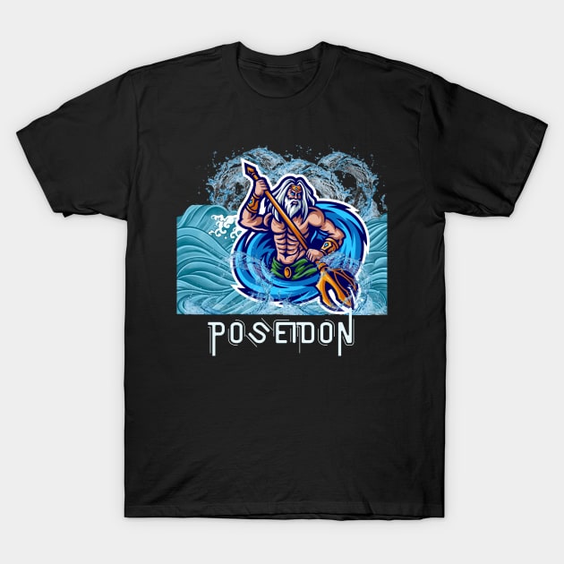 Poseidon Design T-Shirt by TASKARAINK